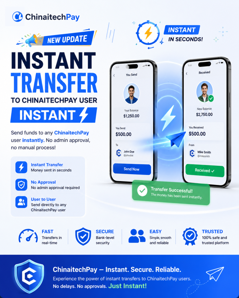 Transfer Money To Chinaitechpay User Instant