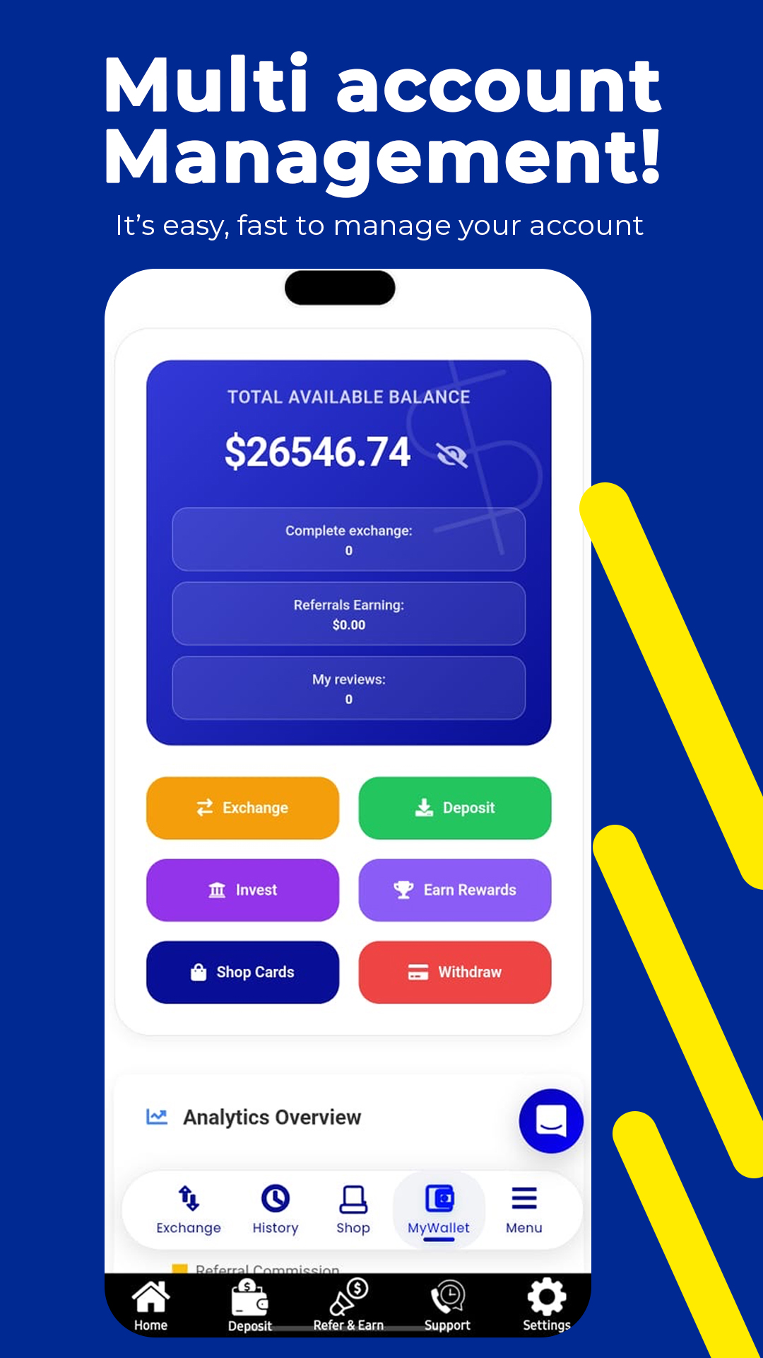 ChinaitechPay app screenshot showing exchange and wallet features