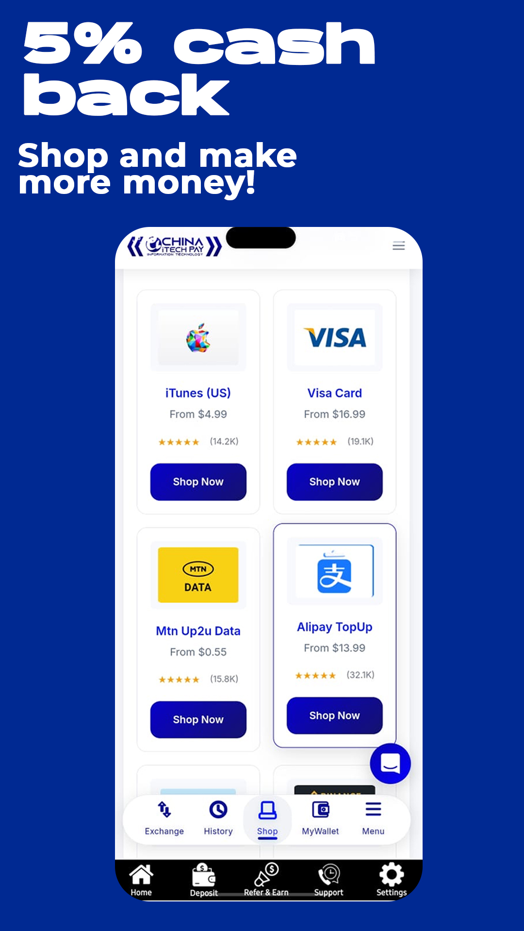 ChinaitechPay app screenshot showing phone app preview
